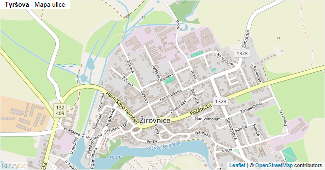 Tyršova - mapa ulice