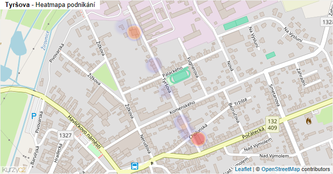 Tyršova - mapa podnikání
