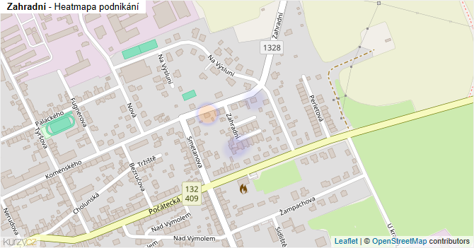 Zahradní - mapa podnikání