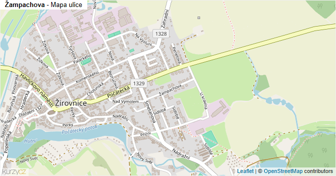 Žampachova - mapa ulice