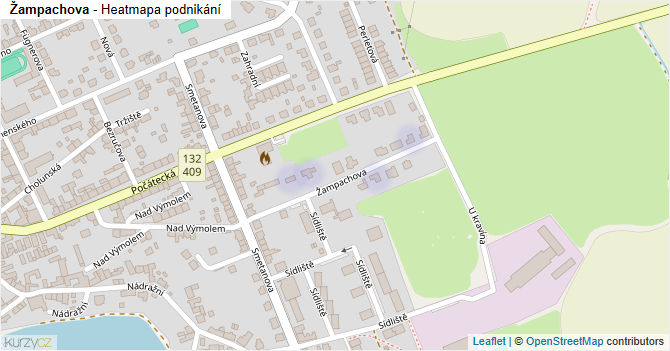 Žampachova - mapa podnikání