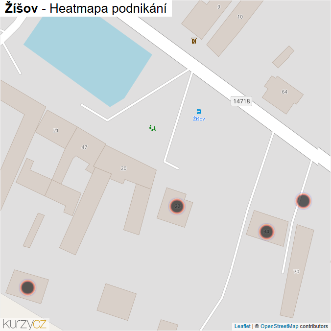 Mapa Žíšov - Firmy v obci.