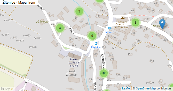 Žitenice - mapa firem
