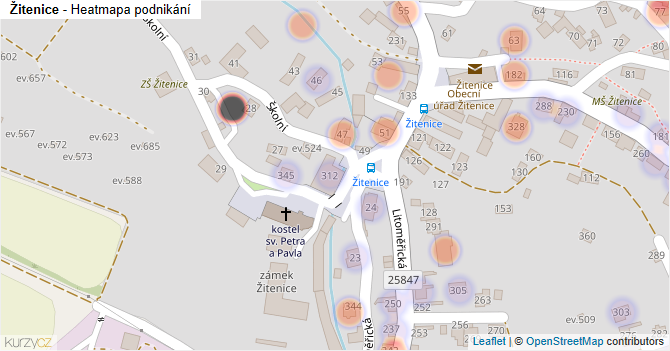 Žitenice - mapa podnikání