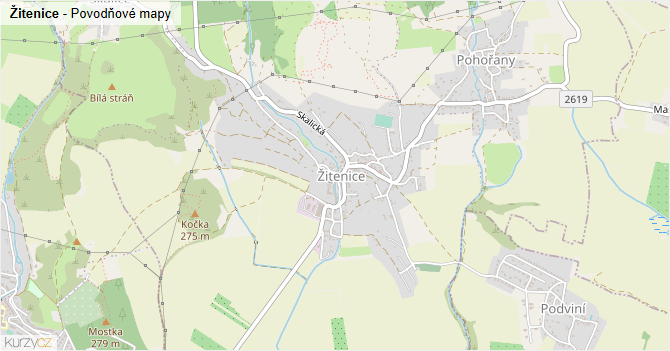 Žitenice - záplavové mapy stoleté vody