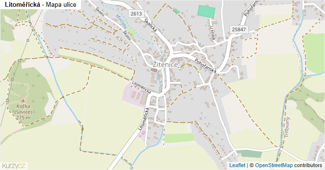 Litoměřická - mapa ulice