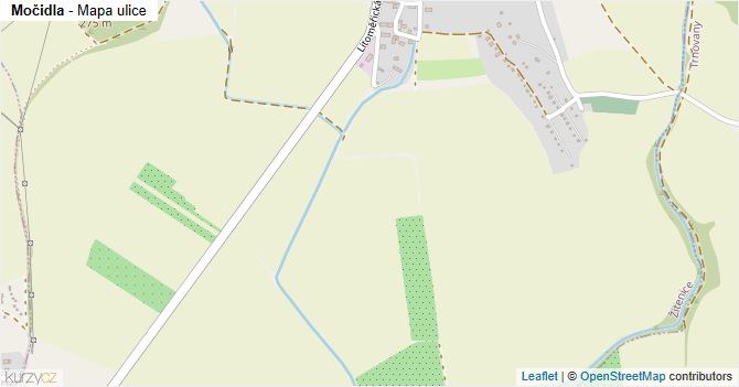 Močidla - mapa ulice