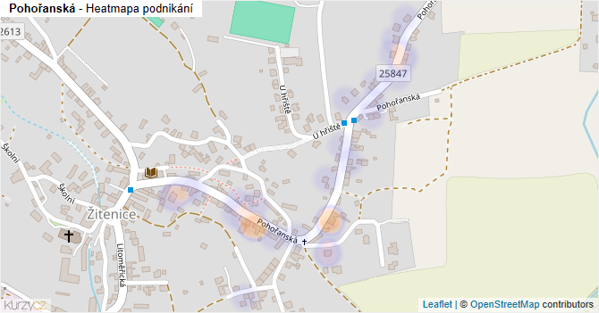 Pohořanská - mapa podnikání