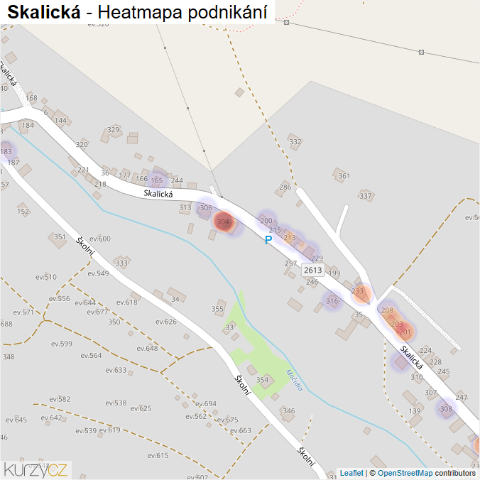 Mapa Skalická - Firmy v ulici.