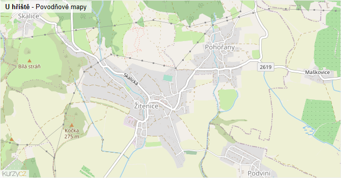U hřiště - záplavové mapy stoleté vody