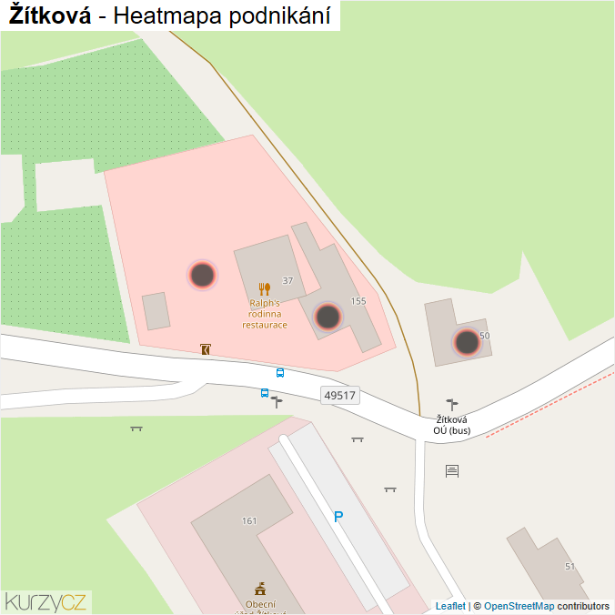 Mapa Žítková - Firmy v obci.