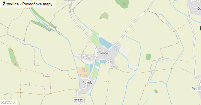 Žitovlice - záplavové mapy stoleté vody