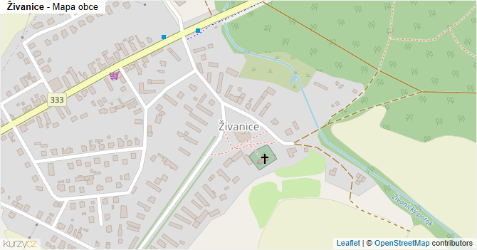 Živanice - mapa obce