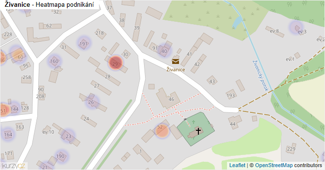 Živanice - mapa podnikání