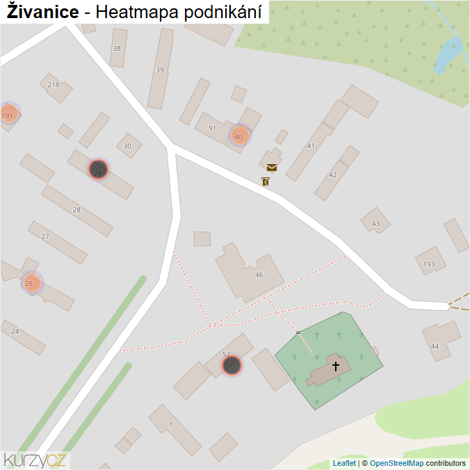 Mapa Živanice - Firmy v obci.