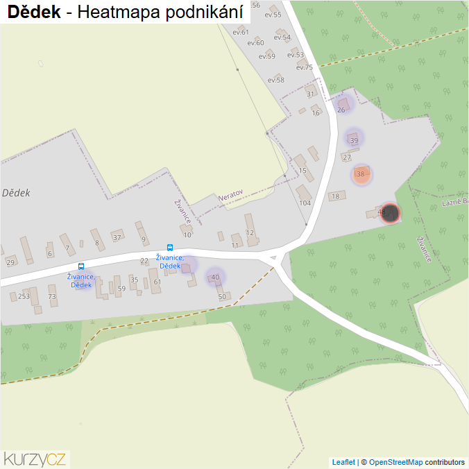 Mapa Dědek - Firmy v části obce.