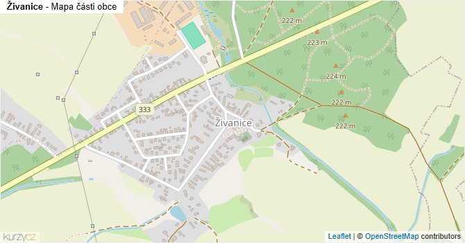 Živanice - mapa části obce