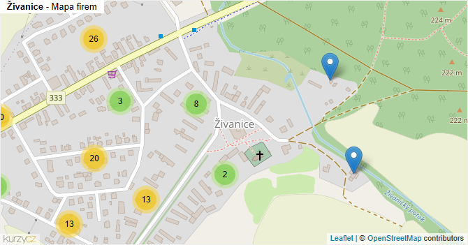 Živanice - mapa firem