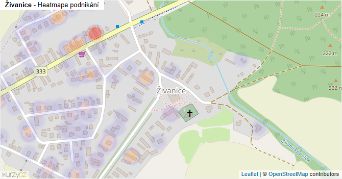 Živanice - mapa podnikání
