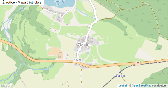 Životice - mapa části obce