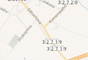 Dětochova v obci Žiželice - mapa ulice