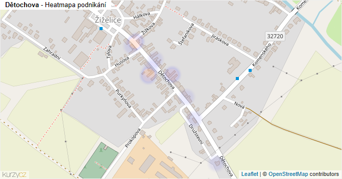 Dětochova - mapa podnikání