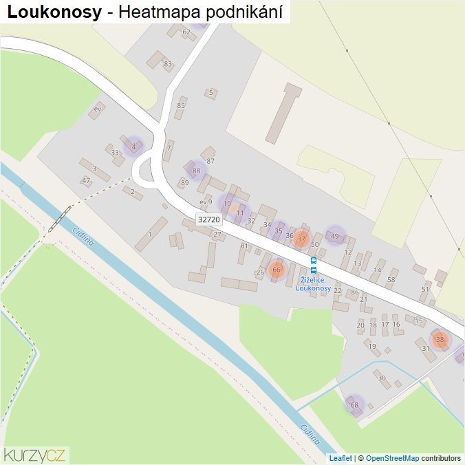 Mapa Loukonosy - Firmy v části obce.