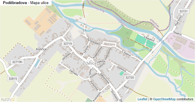 Poděbradova - mapa ulice