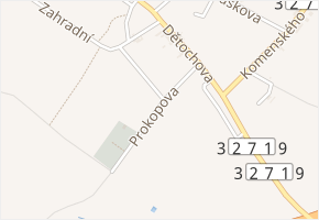 Prokopova v obci Žiželice - mapa ulice