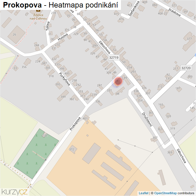Mapa Prokopova - Firmy v ulici.