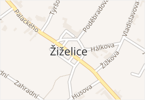 Žiželice v obci Žiželice - mapa části obce