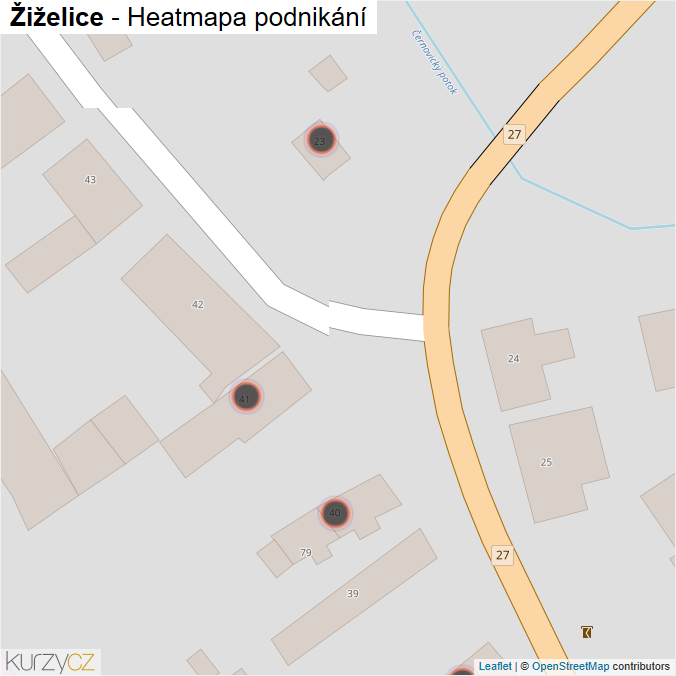 Mapa Žiželice - Firmy v obci.