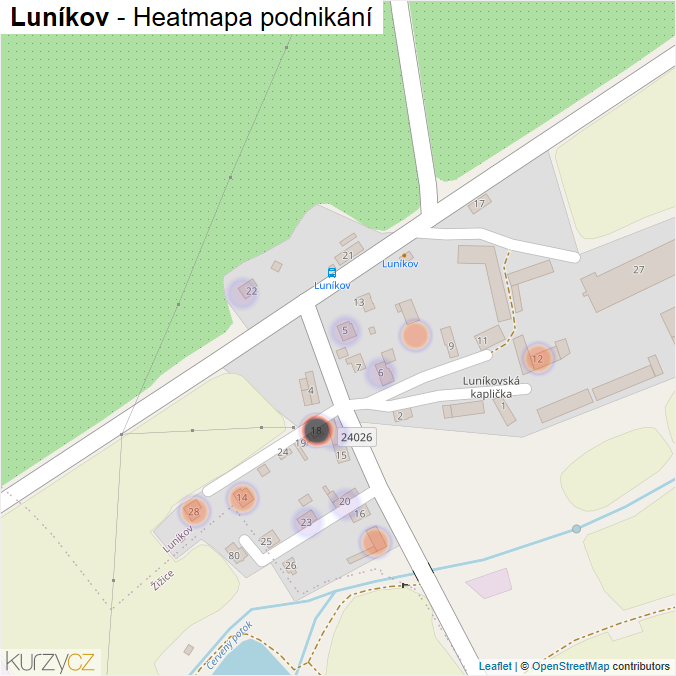 Mapa Luníkov - Firmy v části obce.