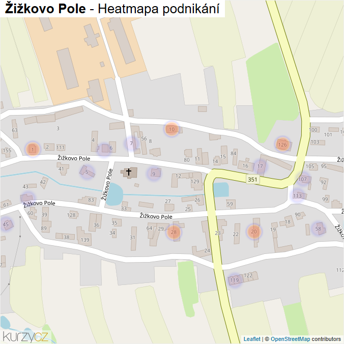 Mapa Žižkovo Pole - Firmy v části obce.