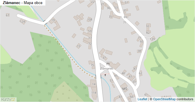 Zlámanec - mapa obce