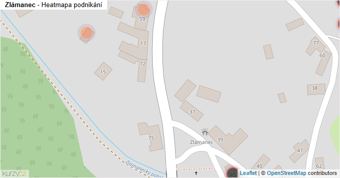 Zlámanec - mapa podnikání