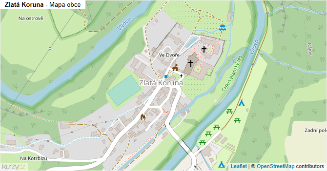 Zlatá Koruna - mapa obce