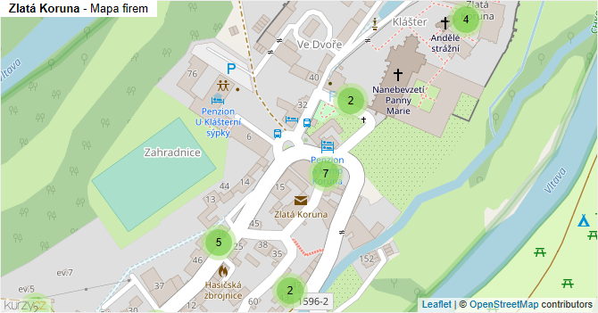 Zlatá Koruna - mapa firem
