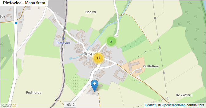 Plešovice - mapa firem
