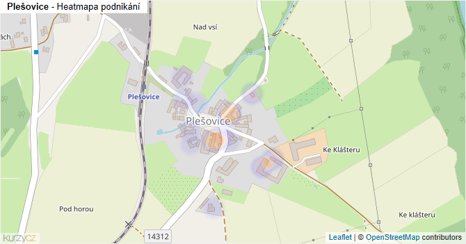 Plešovice - mapa podnikání