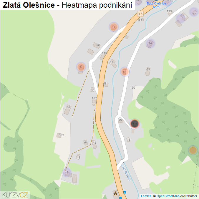 Mapa Zlatá Olešnice - Firmy v části obce.