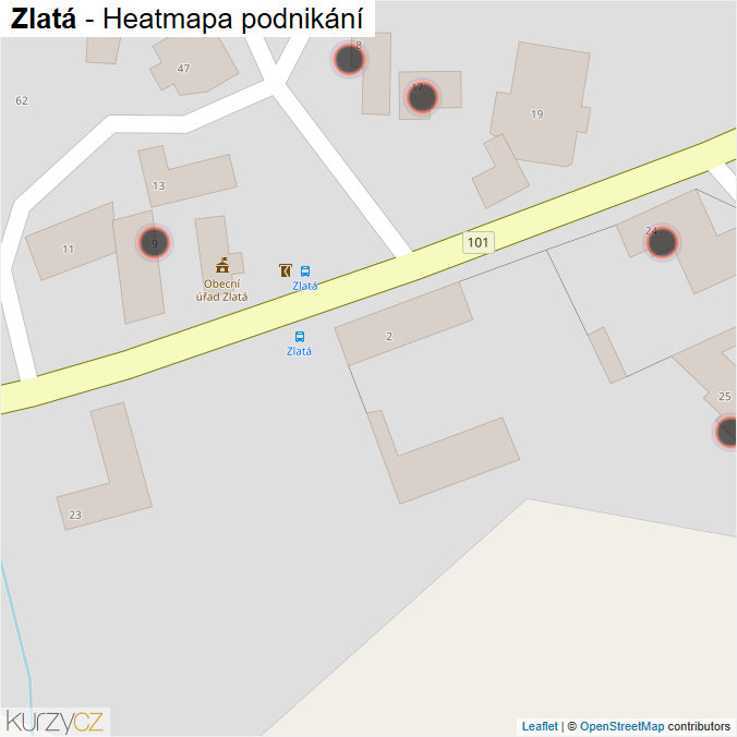 Mapa Zlatá - Firmy v obci.