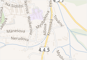 Alšova v obci Zlaté Hory - mapa ulice