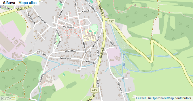 Alšova - mapa ulice