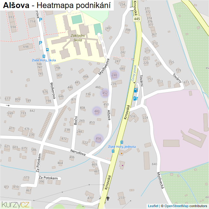 Mapa Alšova - Firmy v ulici.