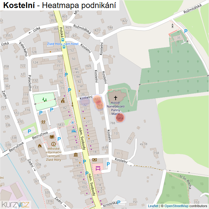 Mapa Kostelní - Firmy v ulici.