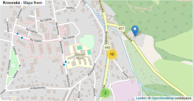 Krnovská - mapa firem