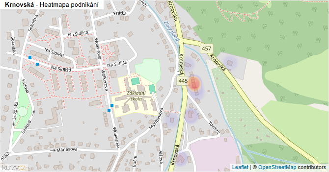 Krnovská - mapa podnikání