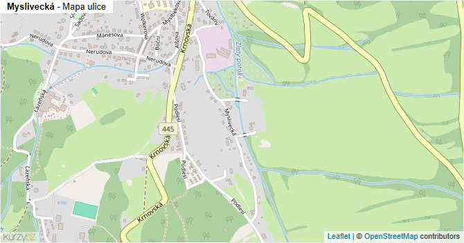 Myslivecká - mapa ulice
