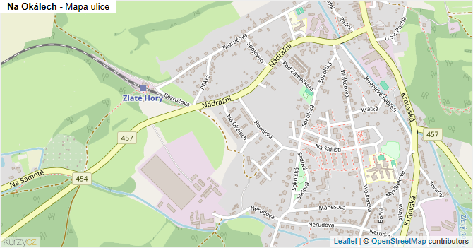 Na Okálech - mapa ulice